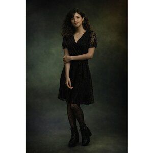 Whimsygoth | DKNY| Velvet Burnout Petite Dress | Dark Romantic LBD | 8P